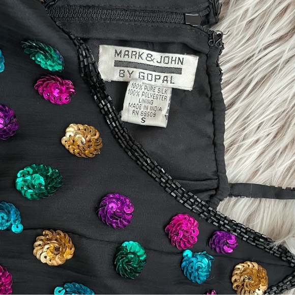 NWOT Mark & John by Gopal Vintage Sequin Silk Dress - Picture 5 of 7